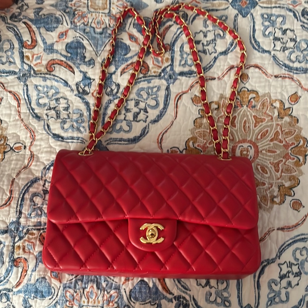 Chanel Large Classic Handbag - Red